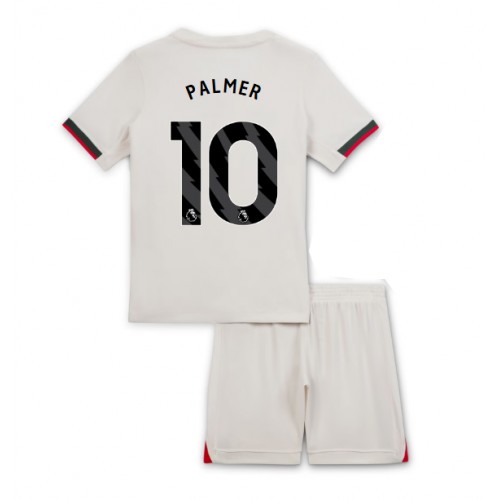 Stroje piłkarskie Chelsea Cole Palmer #10 Koszulka Wyjazdowej dla dzieci 2025-26 Krótki Rękaw (+ szorty)
